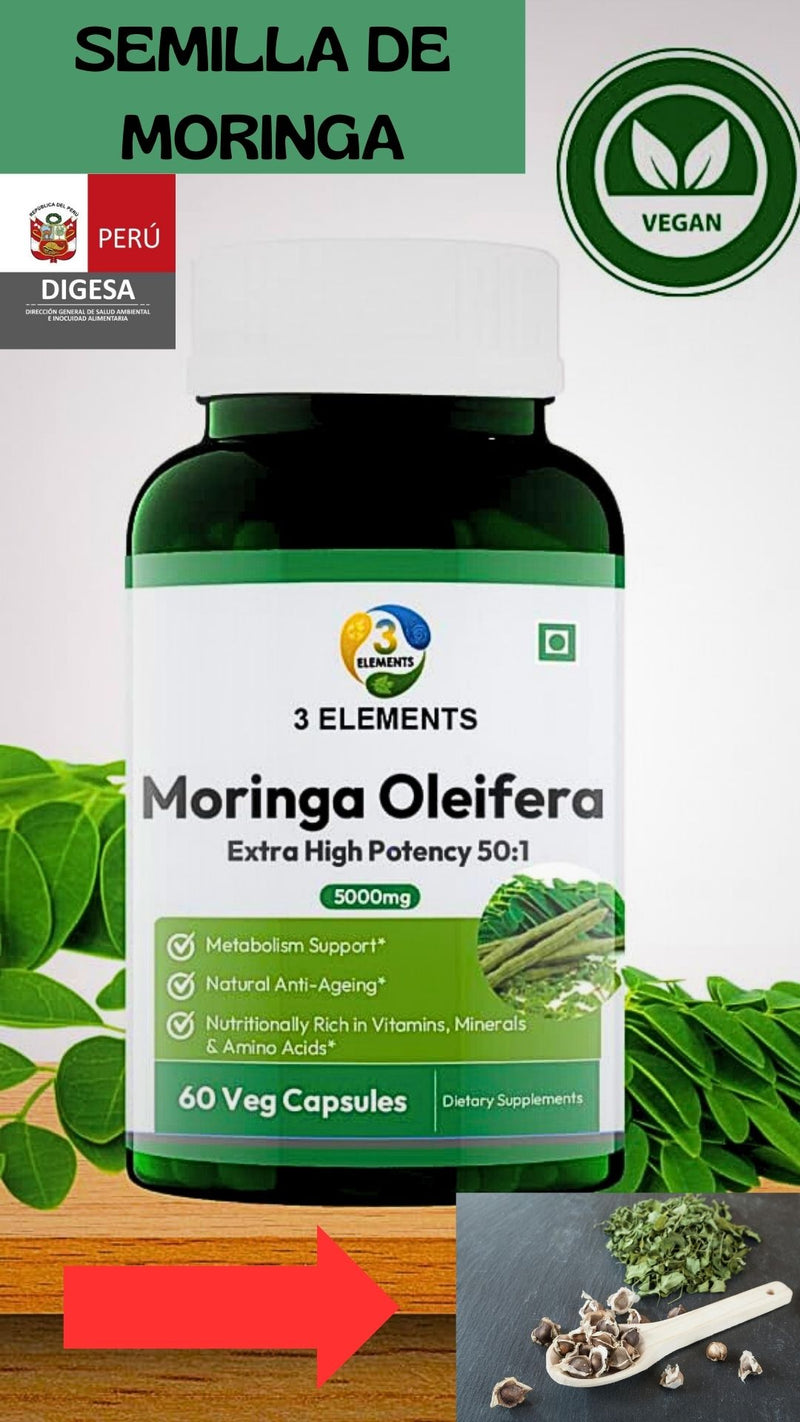 Extracto puro de SEMILLA DE MORINGA - Adelgazante 100% Natural - ¡ No excederás más tu PESO !